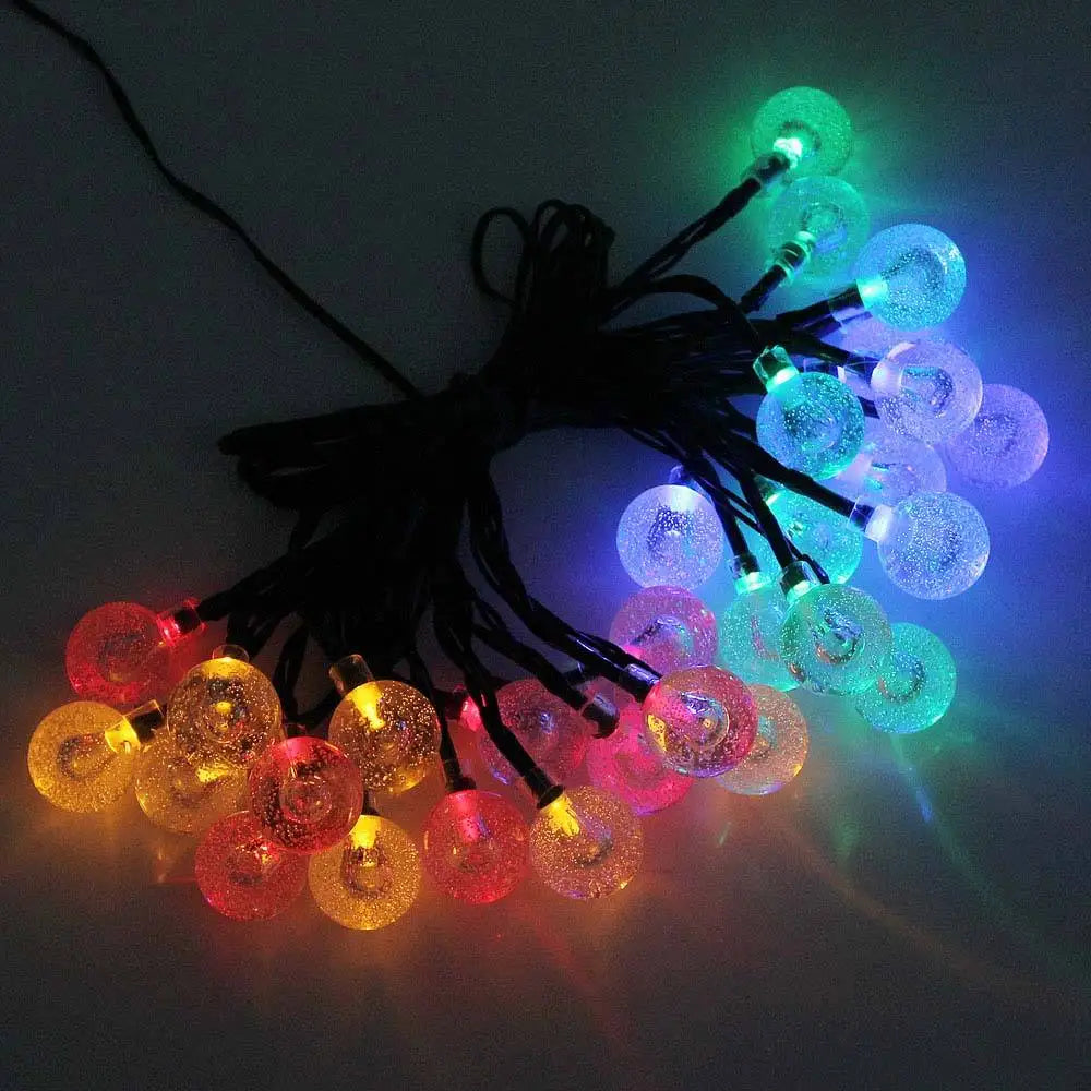 Waterproof 50 LED Solar String Lights with 8 Modes & Crystal Balls for Home, Garden, Wedding & Christmas Decor