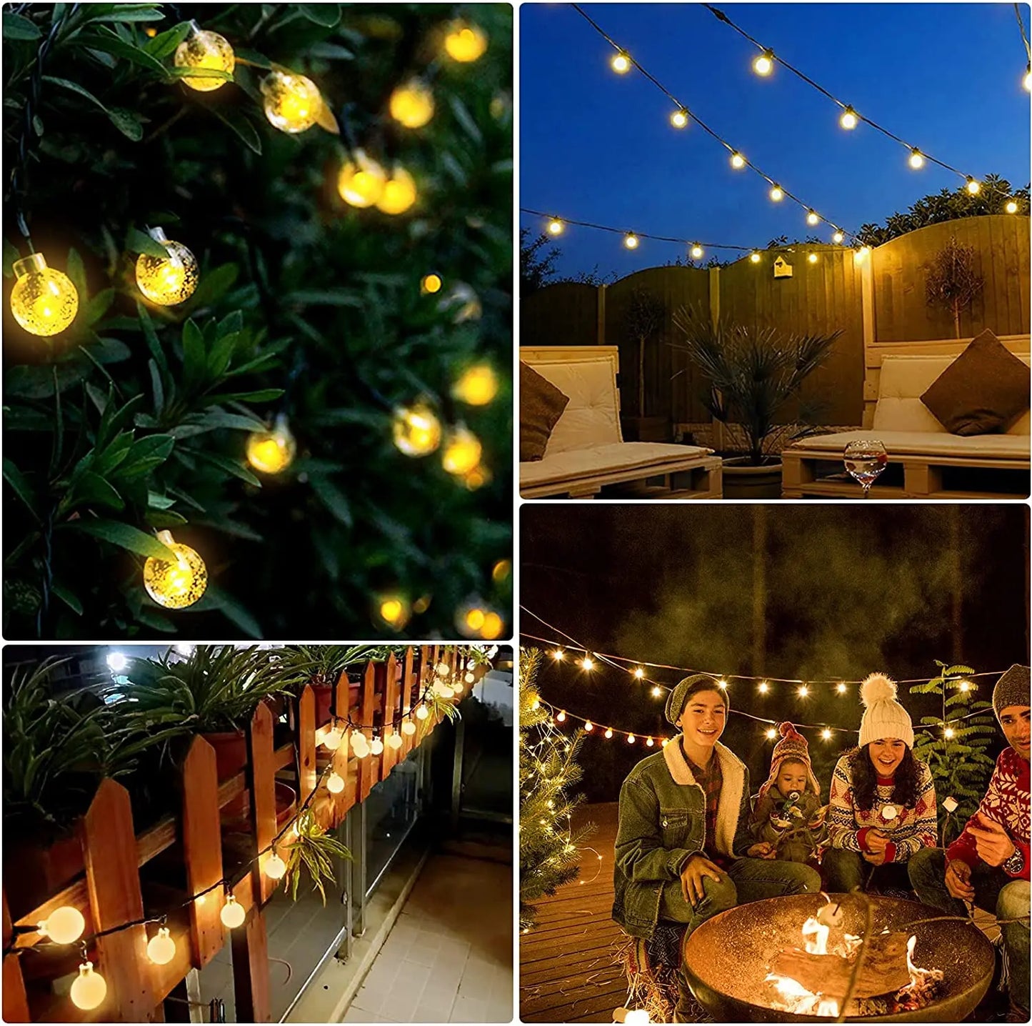 Solar String Lights Outdoor 200 Led Crystal Globe Lights with 8 Modes Waterproof Solar Powered Patio Light for Garden Xmas Decor