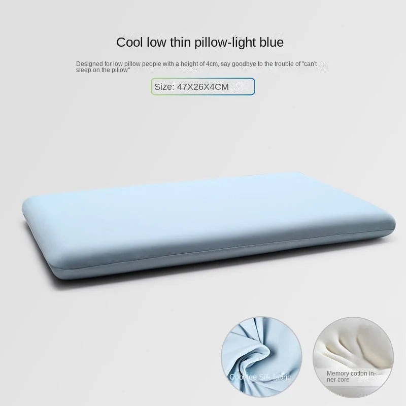 Low Pillow To Protect Cervical Vertebra and Help Sleep in Summer Student Adult Home Ultra-thin Low Memory Foam Soft Pillow Core