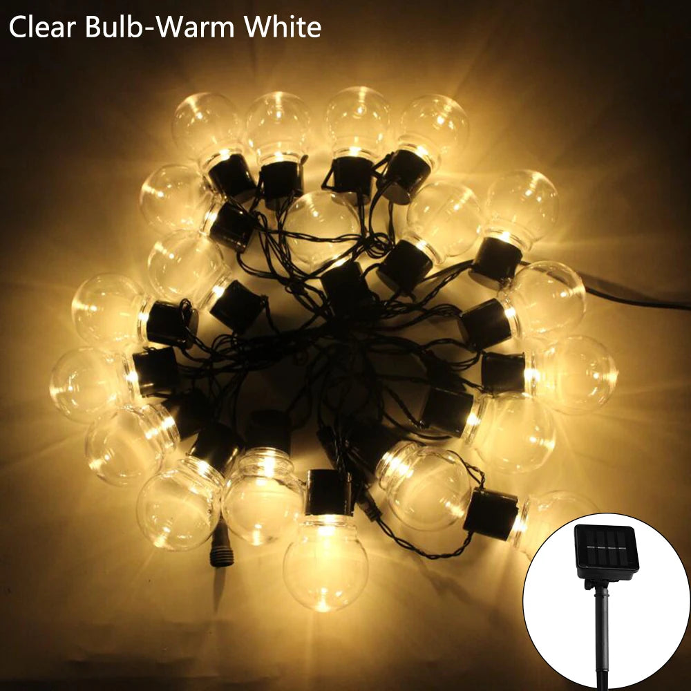 5/7/12M Led Globe Solar Fairy String Lights Christmas Garland Street Wedding Bulb Lamps Outdoor for Party Holiday Garden Patio