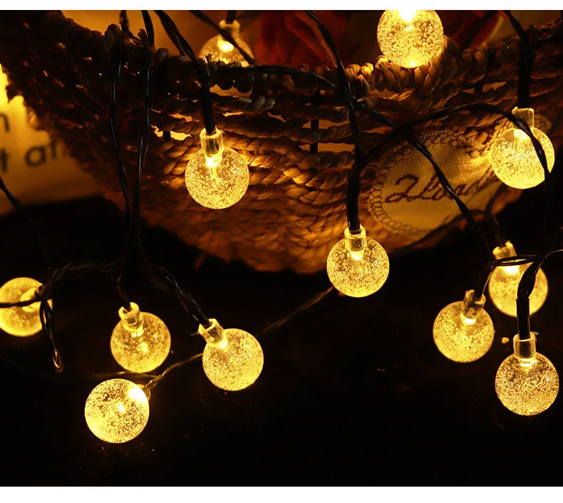 LED String Light Solar Fairy Lights 5m 20LED Warm Light Waterproof Outdoor Garden Wedding Decoration Christmas Lamp