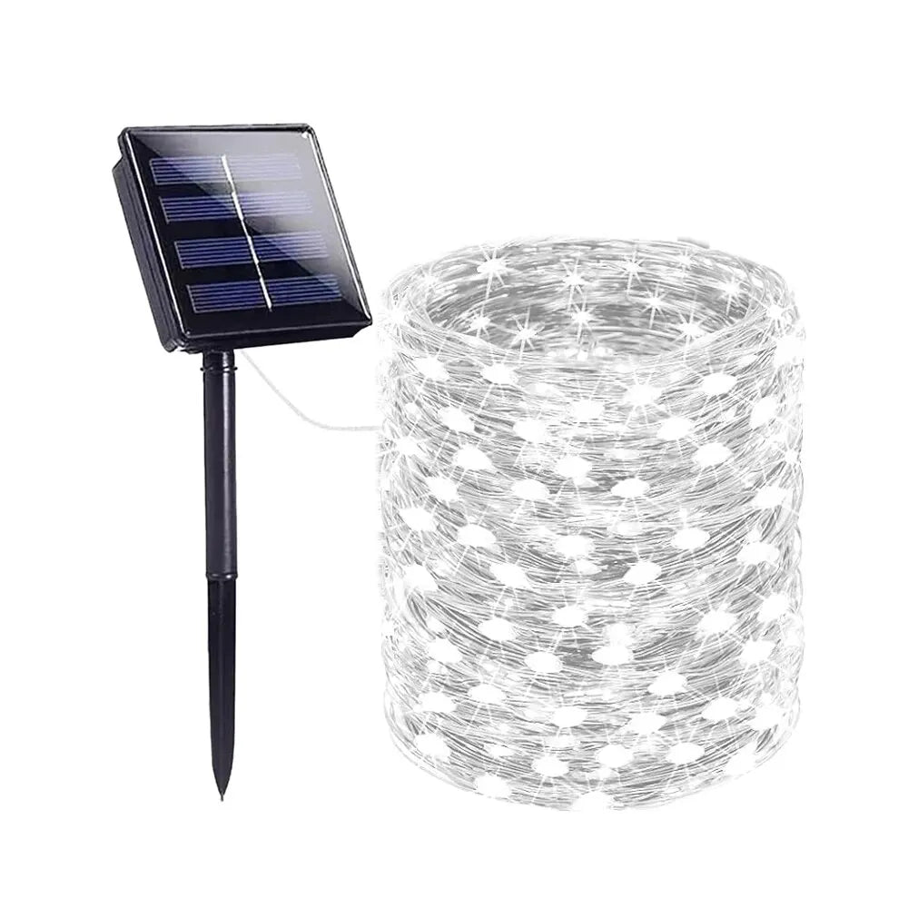 Solar String Lights Outdoor Waterproof Solar Fairy Lights 8 Modes Solar Christmas Lights for Garden Patio Wedding Decorations