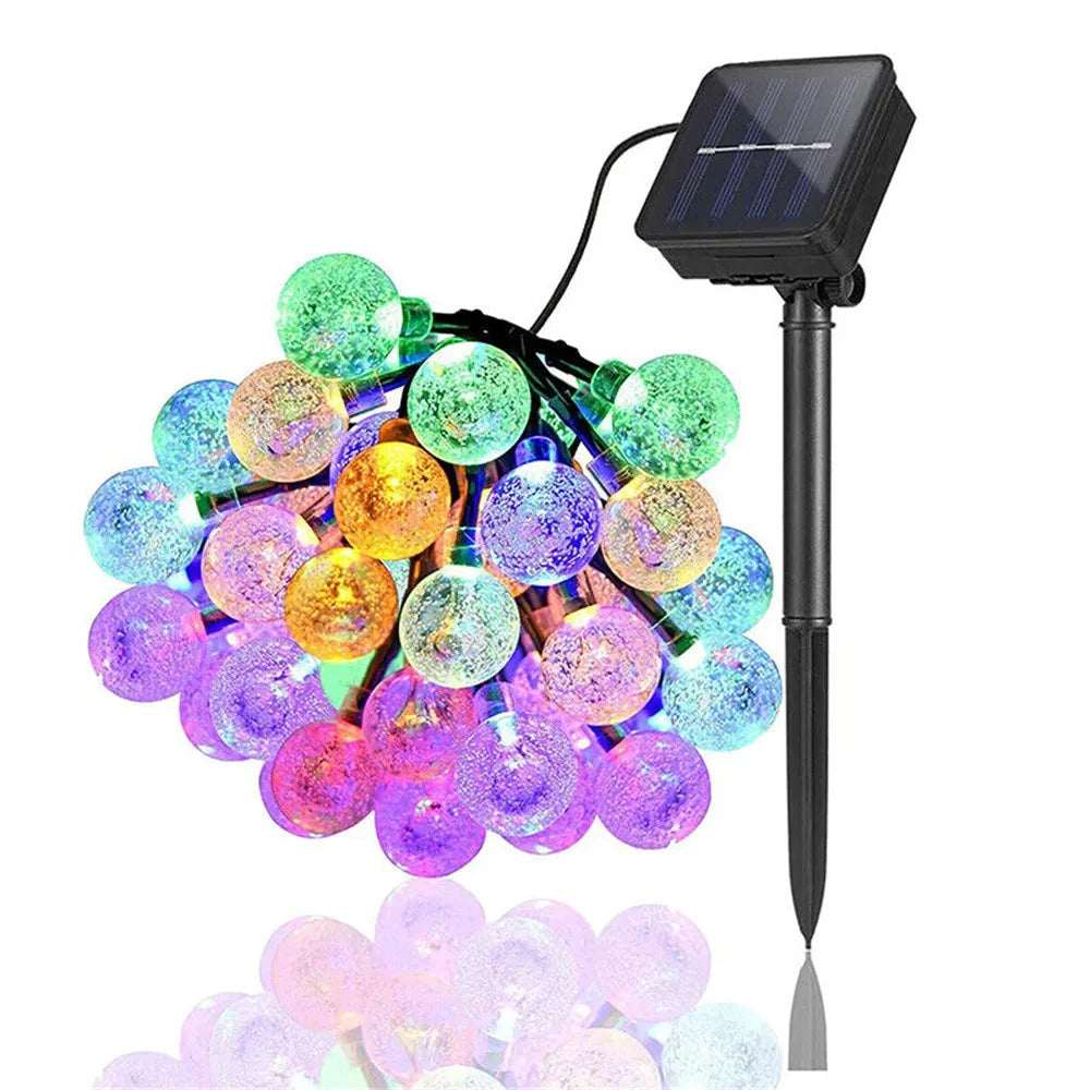 Solar Power Crystal Ball Solar Fairy String Lights for Outdoor Decoration 20/30/50/100 LED