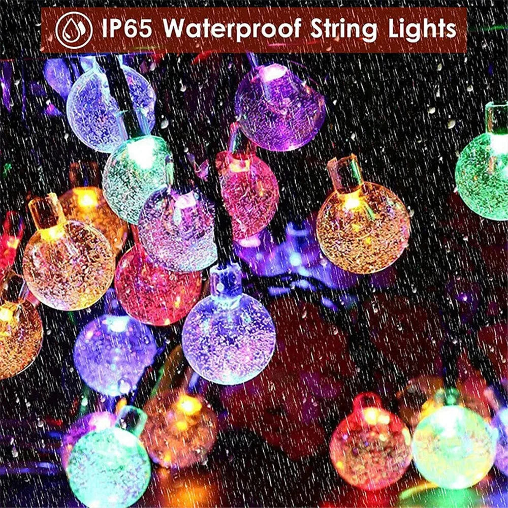 Solar Power Crystal Ball Solar Fairy String Lights for Outdoor Decoration 20/30/50/100 LED