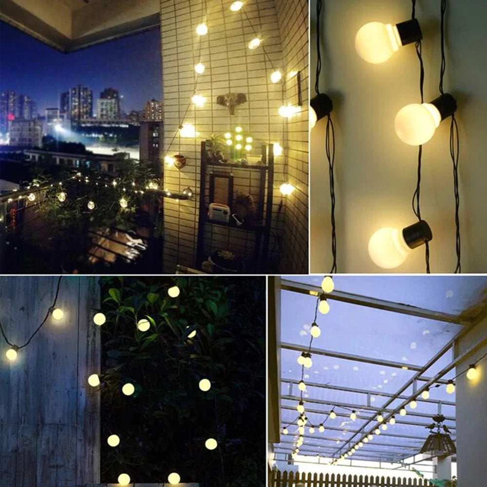 5/7/12M Led Globe Solar Fairy String Lights Christmas Garland Street Wedding Bulb Lamps Outdoor for Party Holiday Garden Patio