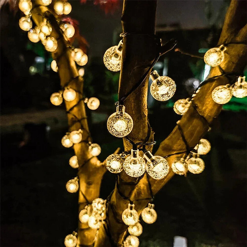 Garden Solar Fairy String Lights 20/30/50/100 LEDs Outdoor Crystal Ball Light