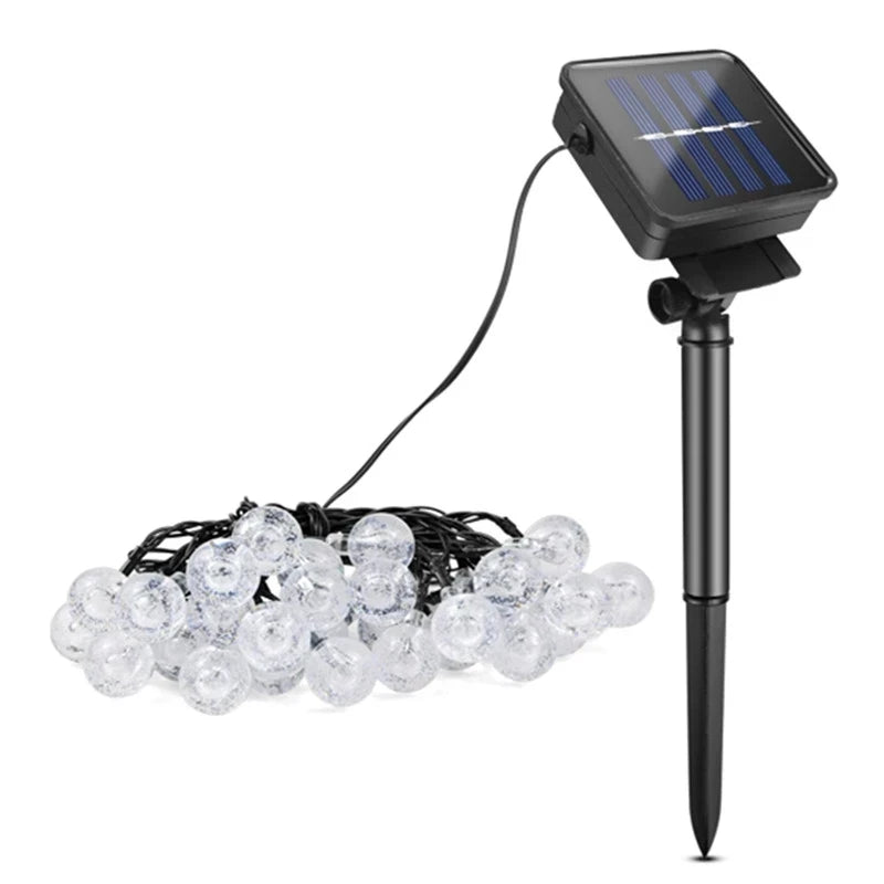 Solar String Lights for Outside 50LEDs Crystal Globe with 8 Modes Waterproof for Garden Tree Patio Party Christmas Decorations